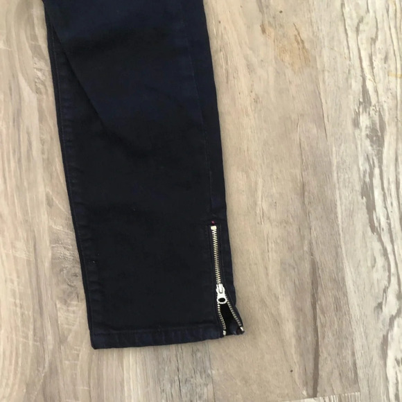 ! Kate Spade Dark Blue Denim Skinny Jeans Zippers at Ankles Size 25 - Picture 4 of 6